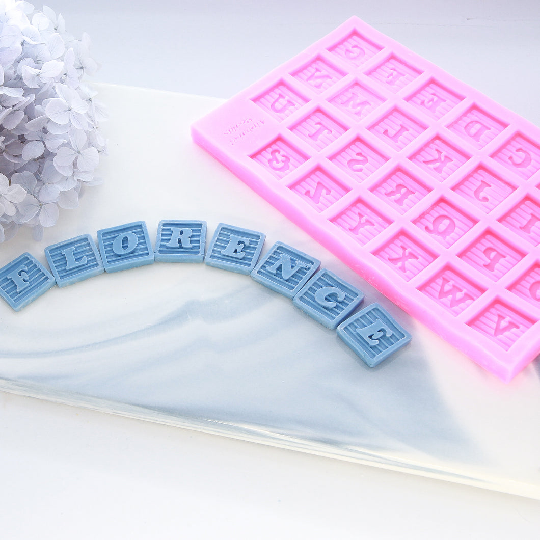 Letters Silicon Mould - Square Tiles