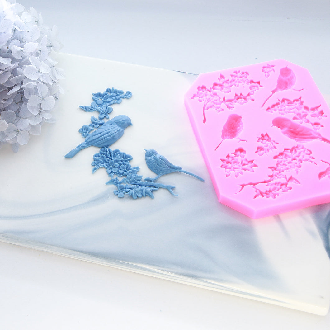 Flower and Birds Silicon Mould