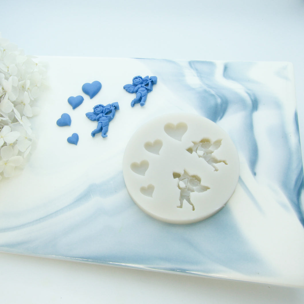 Cupid and Hearts Silicon Mould